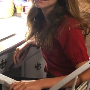 Habitual red girls top. Size 10.  Perfect! Cute styling on front!!